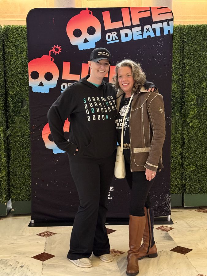 Rebecca Winegar at the Life or Death Conference backdrop, Washington DC, January 2026