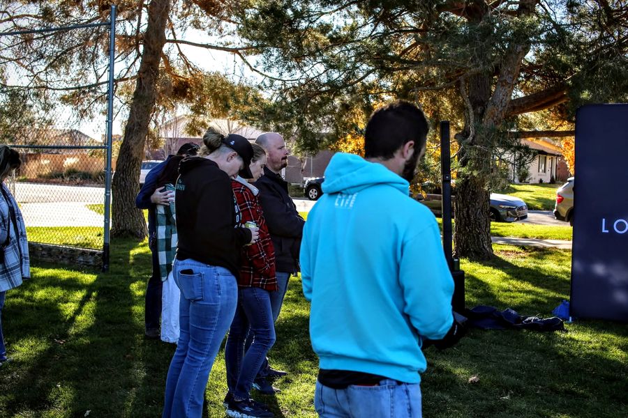 Group gathering at the Love Life Prayer Walk, November 2025